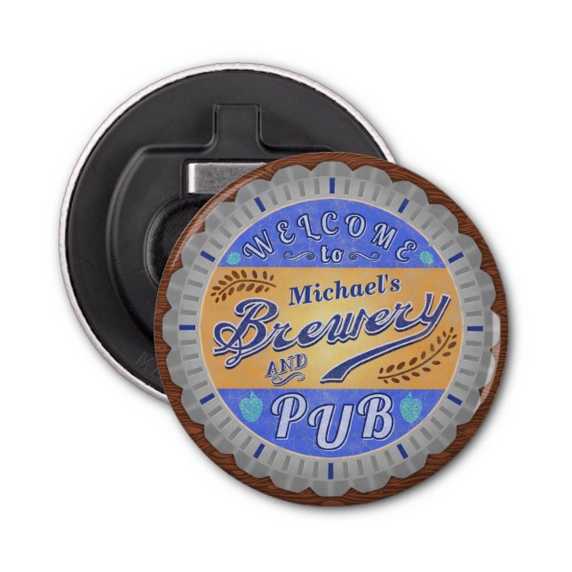 Abrebotellas Brewery Pub Personalizado Beer Botella Cap (Anverso)