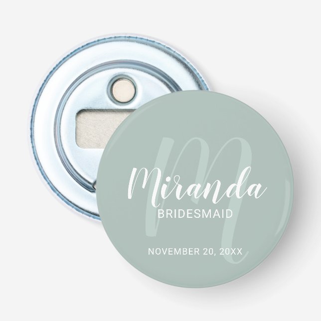 Abrebotellas Bridesmaid personalizada de escritura moderna (Anverso)