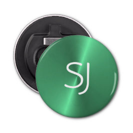 Abrebotellas Brillo verde monograma metalizado