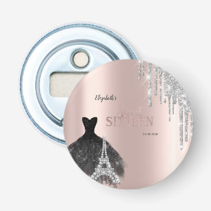 Abrebotellas Brillos que gotean, Vestido, Torre Eiffel Sweet 16