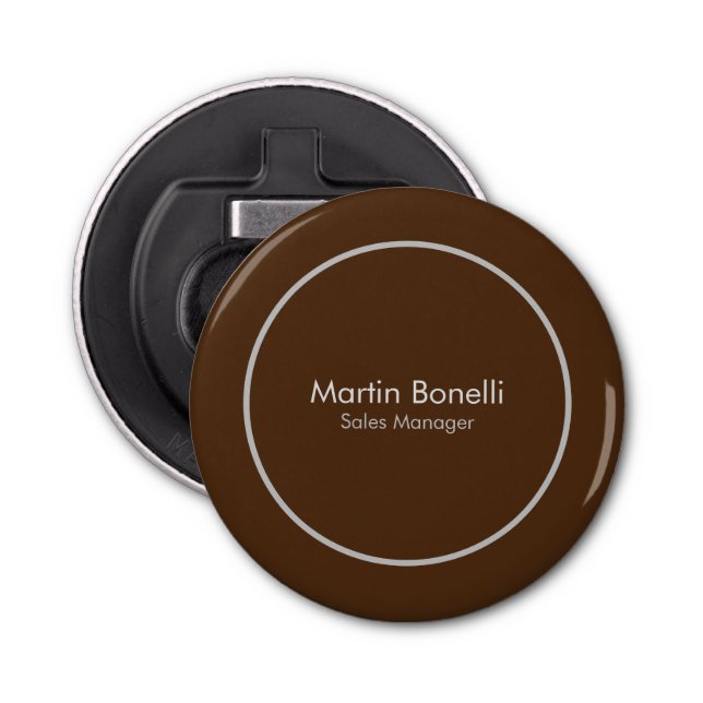 Abrebotellas Brown Plain Simple Moderno Profesional (Anverso)