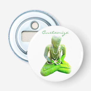 Abrebotellas Buda verde cubierto de musgo Thunder_Cove
