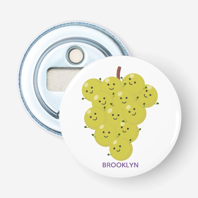 Abrebotellas Buen ilustracion de uvas personalizados (Anverso)