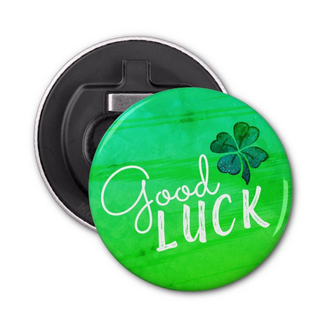 Abrebotellas Buena Suerte Cuatro Leaf Clover Shamrock (Anverso)