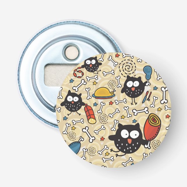 Abrebotellas Búho con el modelo de la carne (Anverso)