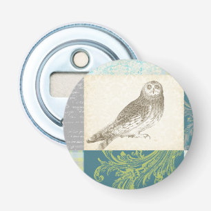 Abrebotellas Búho gris en fondo del modelo