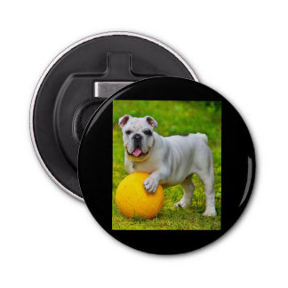Abrebotellas Bulldog inglés lindo Bulldog de baloncesto con reg
