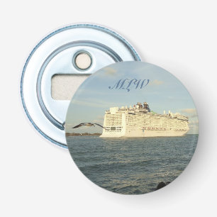 Abrebotellas Búsqueda épica - gaviota y barco de cruceros con