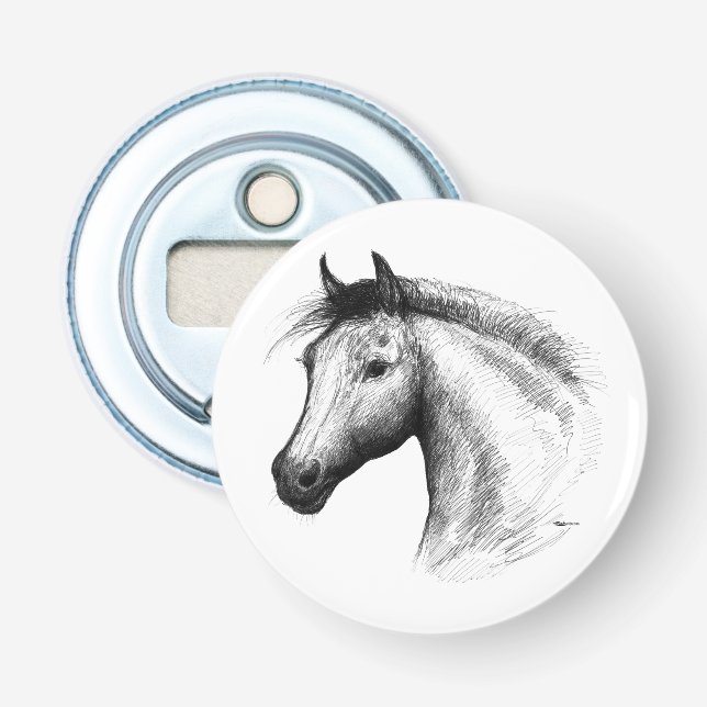 Abrebotellas Caballo: blanco (Anverso)