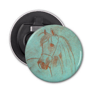 Abrebotellas Caballo grabado cobre envejecido