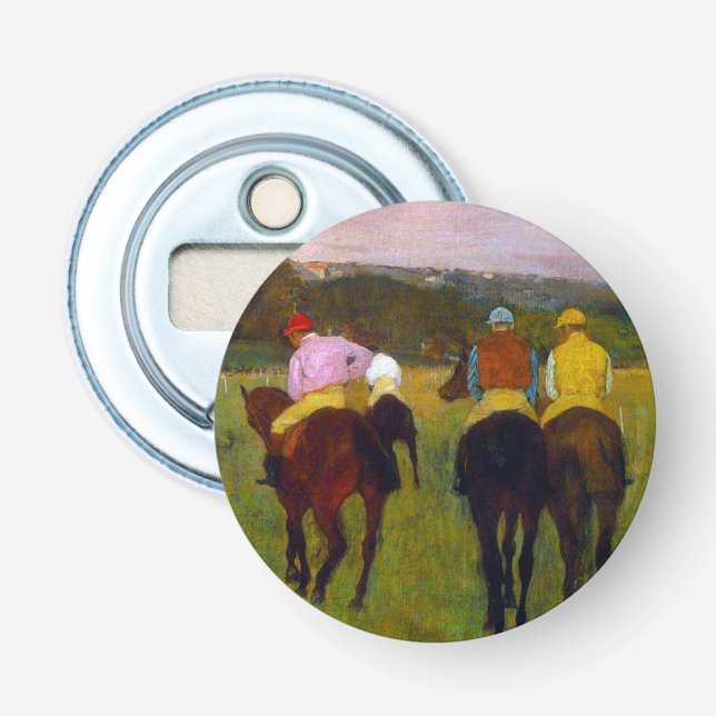 Abrebotellas Caballos de carreras Edgar Degas en Longchamp (Anverso)