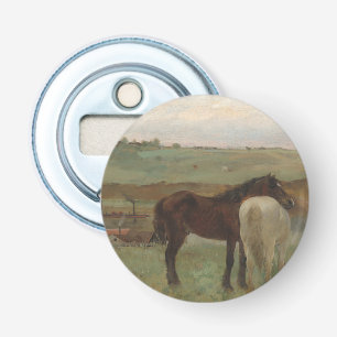 Abrebotellas Caballos en una pradera, pintura al petróleo, Edga