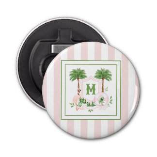 Abrebotellas Cabana Stripes Palm Beach Monogram Crest