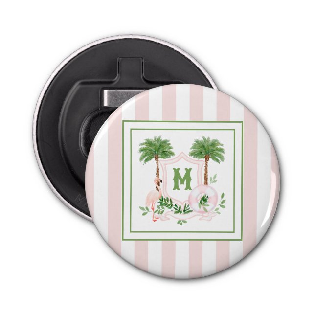 Abrebotellas Cabana Stripes Palm Beach Monogram Crest (Anverso)