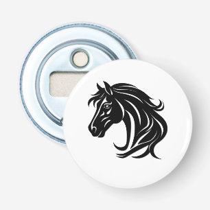Abrebotellas Cabeza de caballo negro magnífico