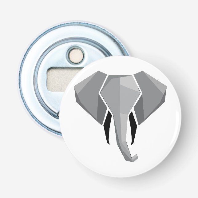 Abrebotellas Cabeza de elefante geométrico (Anverso)
