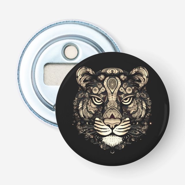 Abrebotellas Cabeza del tigre dorado (Anverso)