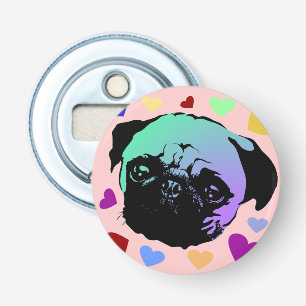 Abrebotellas Cachorro Pug PopArt Estilo Retro