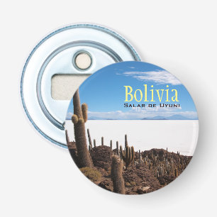 Abrebotellas Cactus gigante en el Salar de Uyuni, Bolivia