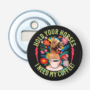 Abrebotellas Café divertido para amantes de caballos y humor