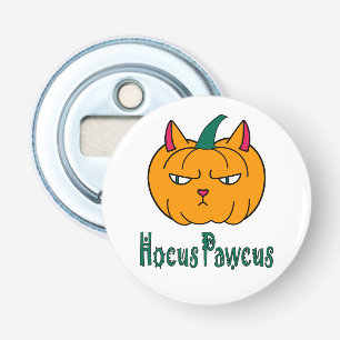 Abrebotellas Calabaza de Halloween de gato jengibre magia Hocus