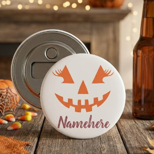 Abrebotellas Calabaza de Halloween personalizada femenina Jack