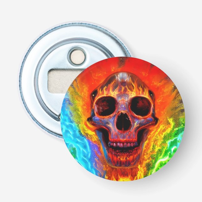 Abrebotellas Calavera de color (Anverso)