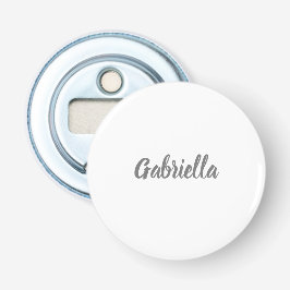 Abrebotellas Caligrafía Elegante Blanco Gris Nombre simple