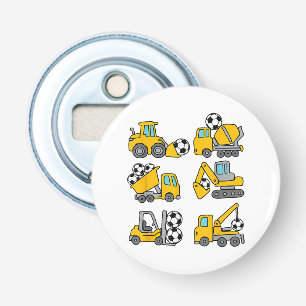 Abrebotellas Camiones de construcción de fútbol para niños de b