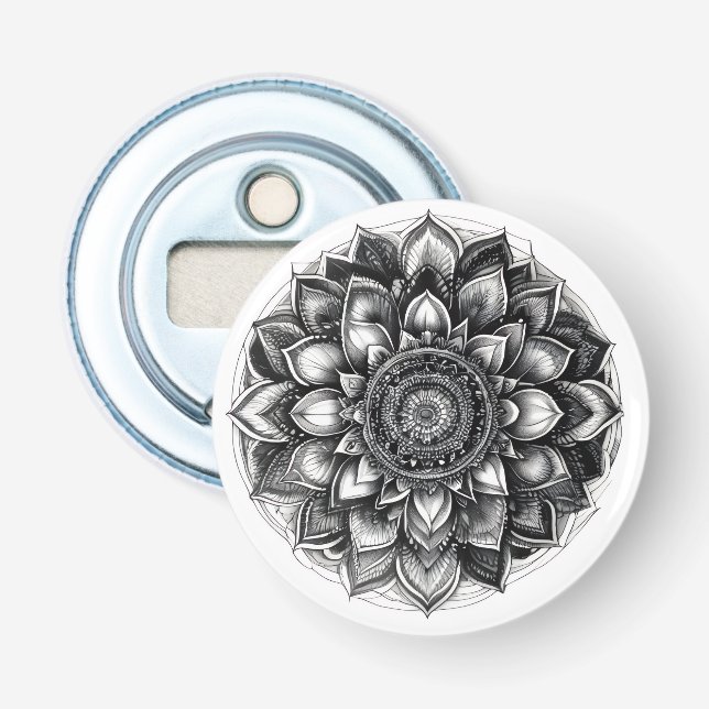 Abrebotellas camiseta mandala (Anverso)