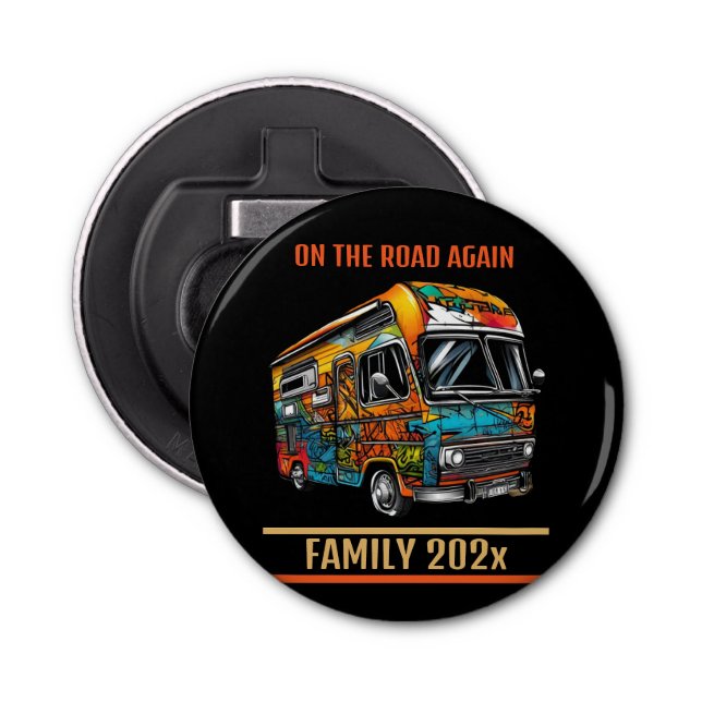 Abrebotellas Campervan On the Road de nuevo viajes de vacacione (Anverso)