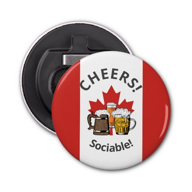 Abrebotellas CANADÁ FLAG Personalizado 3 Cervezas Saludos socia (Anverso)
