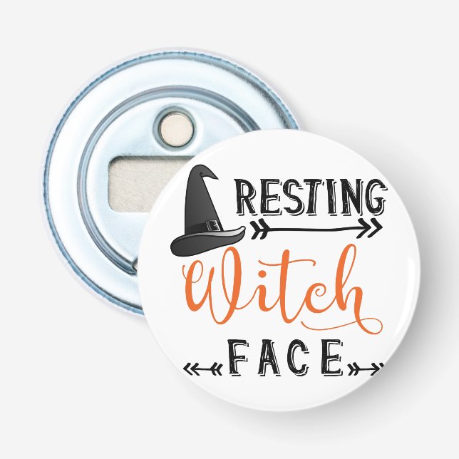 Abrebotellas cara de bruja en reposo (Anverso)