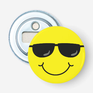 Abrebotellas Cara fresca de la emoji con las gafas de sol