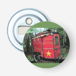 Abrebotellas Caravana minúscula gitana roja modificada para