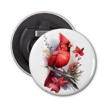 Cardenal de invierno de color rojo