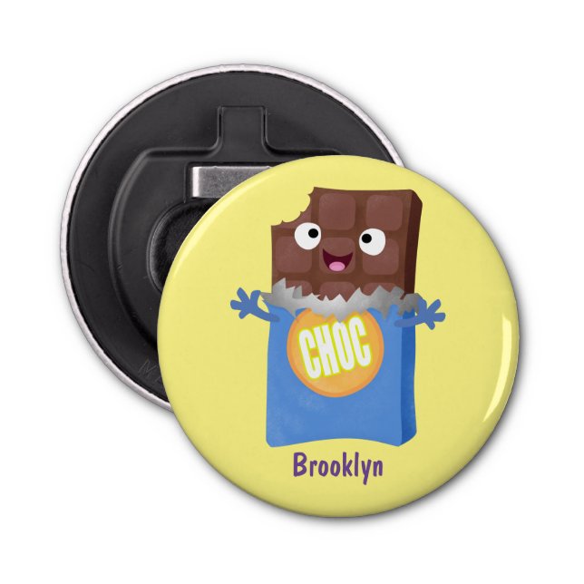 Abrebotellas Caricatura de dibujos animados de un dulce chocola (Anverso)