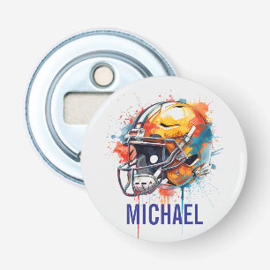 Abrebotellas Casco de fútbol motivacional inspirador nombre
