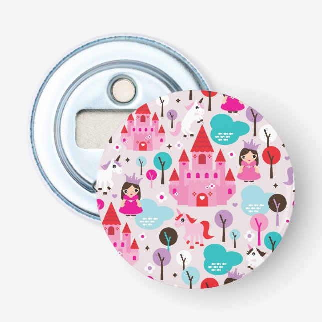 Abrebotellas castillo y unicornio de la princesa de los niños (Anverso)