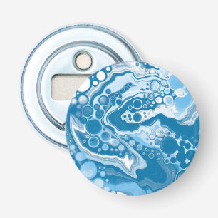 Abrebotellas Células de pintura Blue Digital Fluid Art Marble P