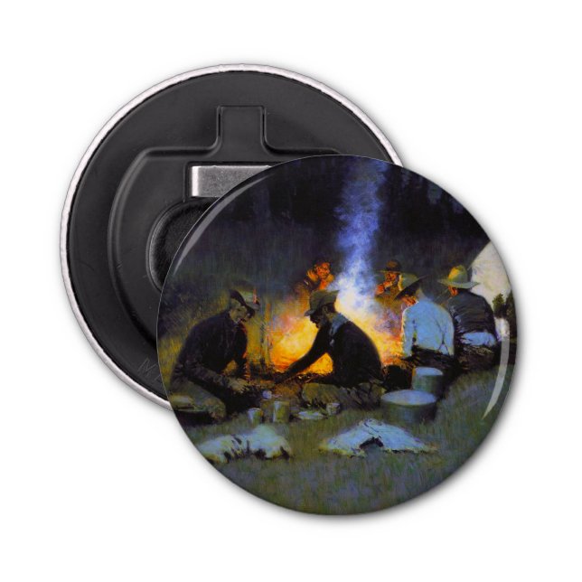 Abrebotellas Cena de Cazadores Frederic Remington Rustic (Anverso)