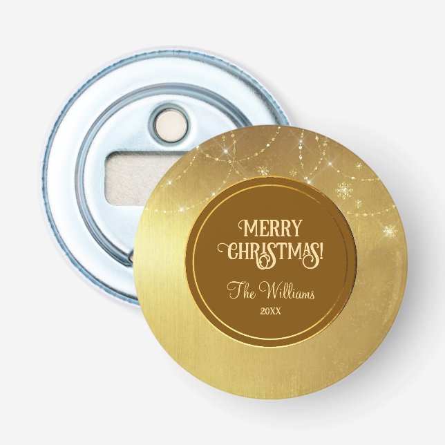 Abrebotellas Cepas de oro Copos de nieve metal de oro (Anverso)