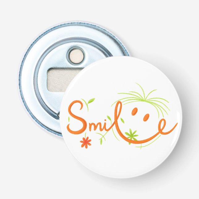 Abrebotellas Cepillo de Sonrisa Estilo Arte de Línea | Abrebote (Anverso)