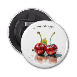 Abrebotellas Cerezas queridas en acuarela, personalizado