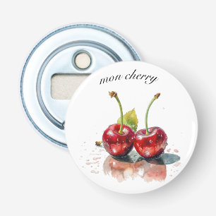 Abrebotellas Cerezas queridas en acuarela, personalizado