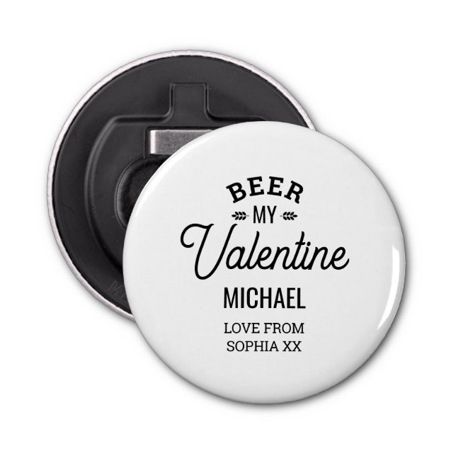 Abrebotellas Cerveza de nombre personalizada My Valentine Love  (Anverso)