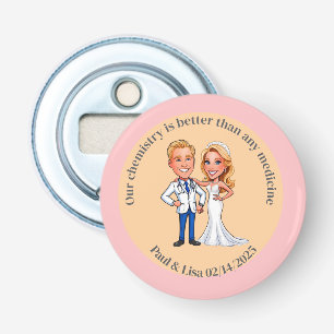 Abrebotellas Charming Doctor Couple Cartoon Medical LOVE