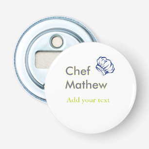 Abrebotellas Chef cocinero agregar nombre texto hombres cocina