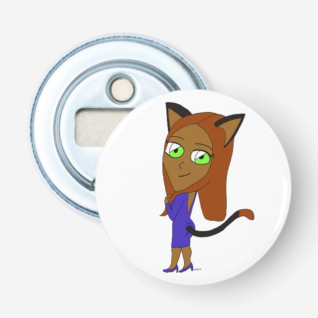 Abrebotellas chibi catgirl (Anverso)