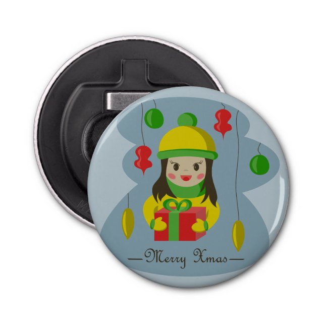 Abrebotellas Chica con caja de regalo para Navidades (Anverso)